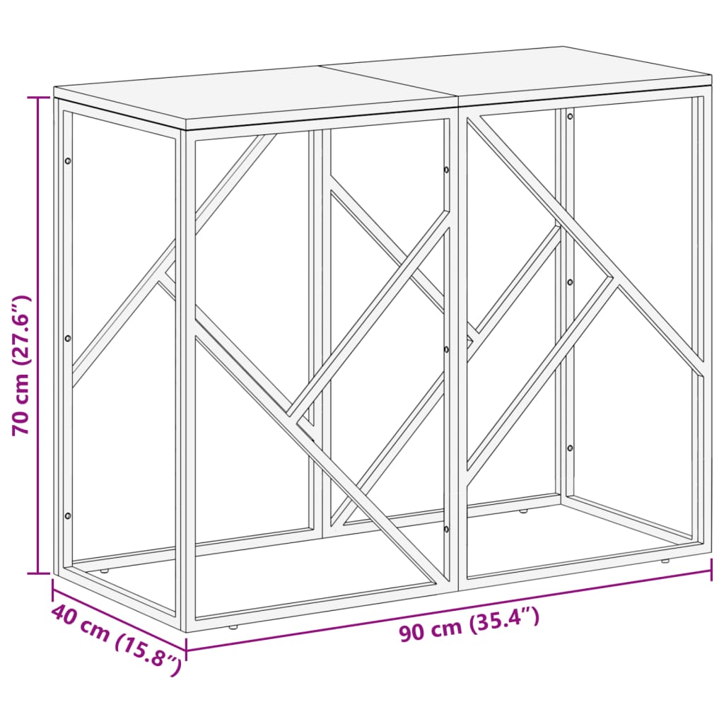 Wandtafel roestvrij staal en massief bielshout zilverkleurig