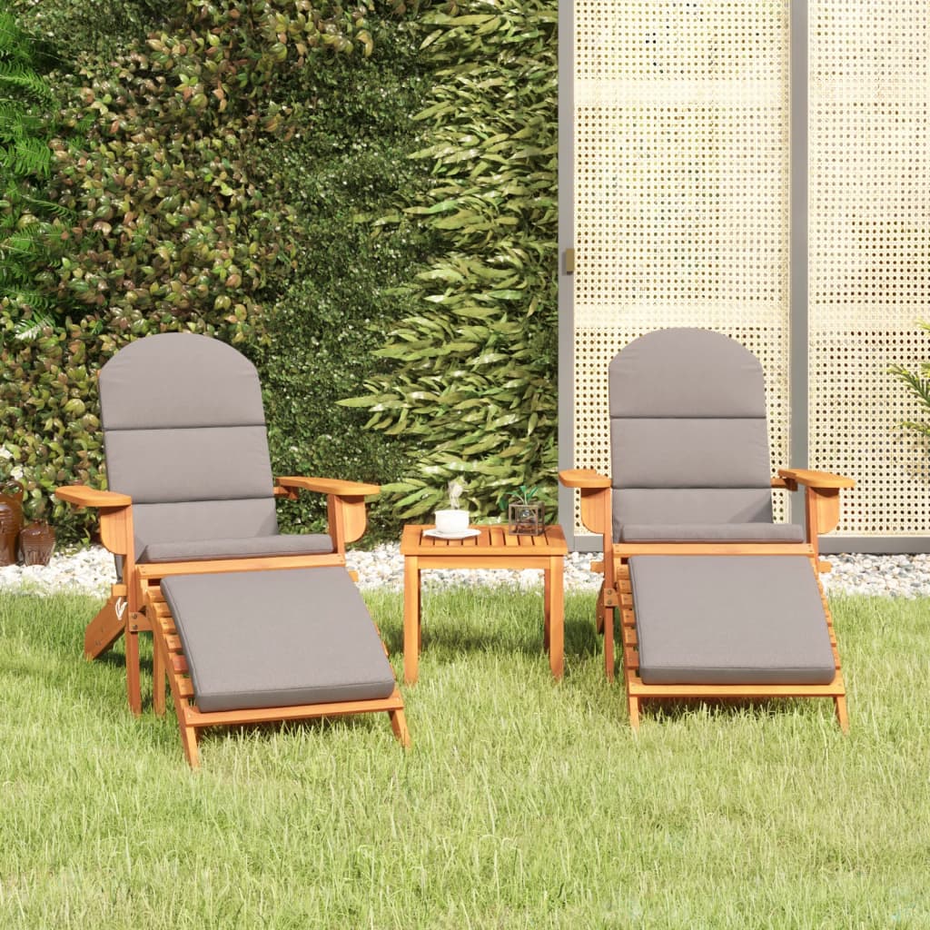 3-delige Loungeset Adirondack massief acaciahout