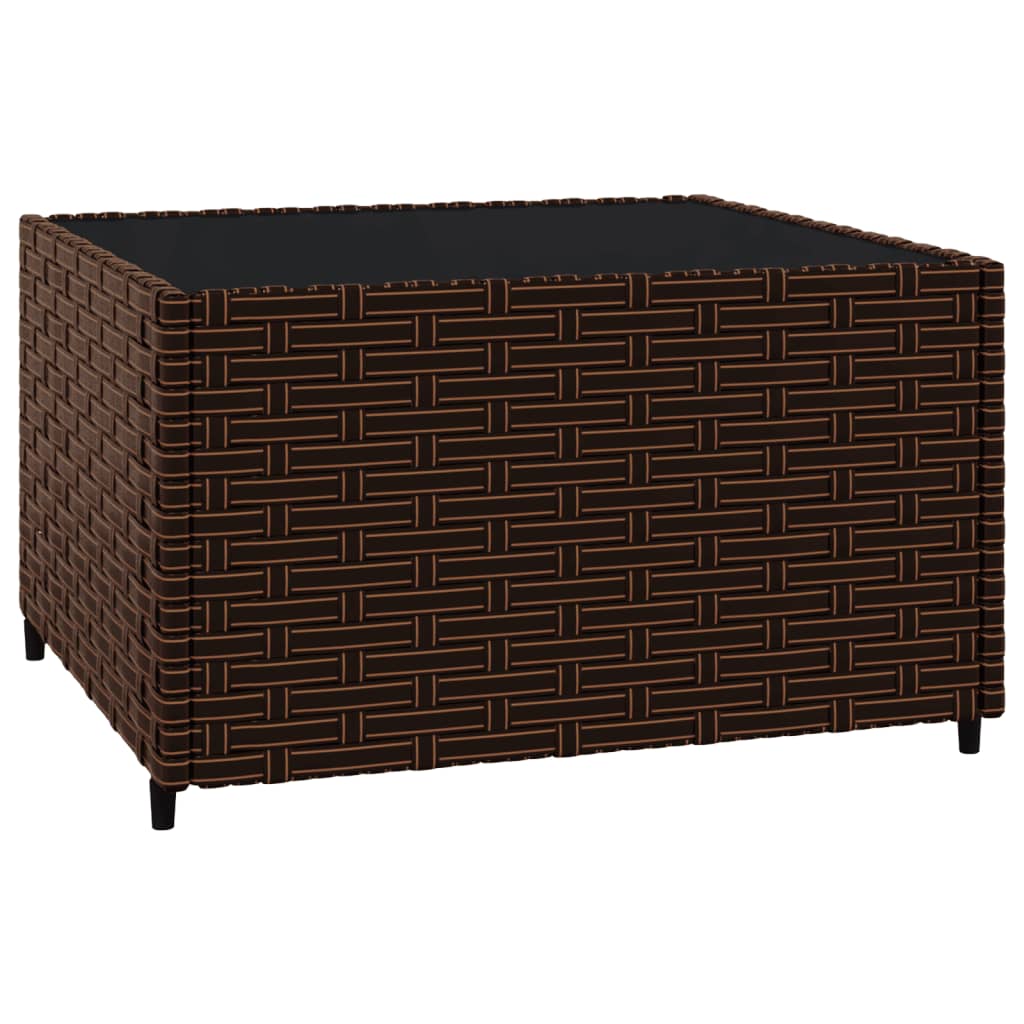 3-delige Loungeset met kussens poly rattan bruin