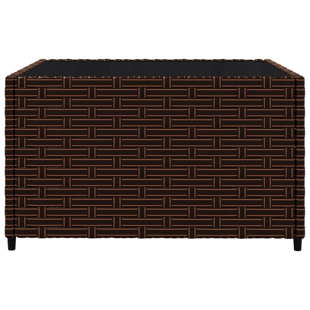 3-delige Loungeset met kussens poly rattan bruin