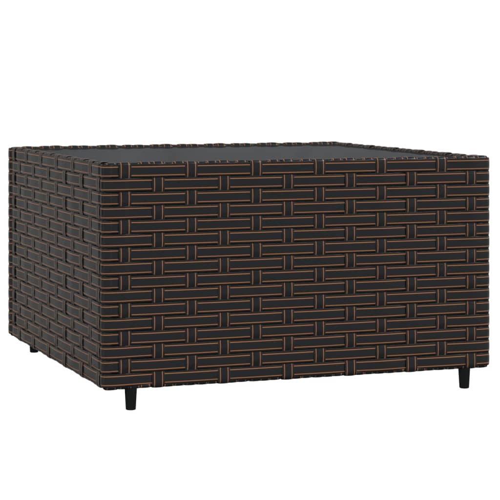 3-delige Loungeset met kussens poly rattan bruin