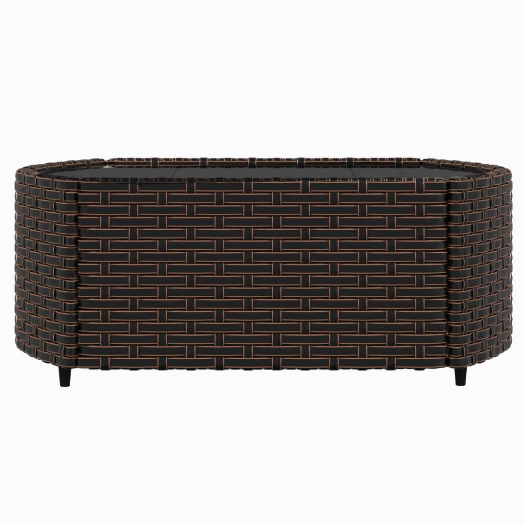 3-delige Loungeset met kussens poly rattan bruin