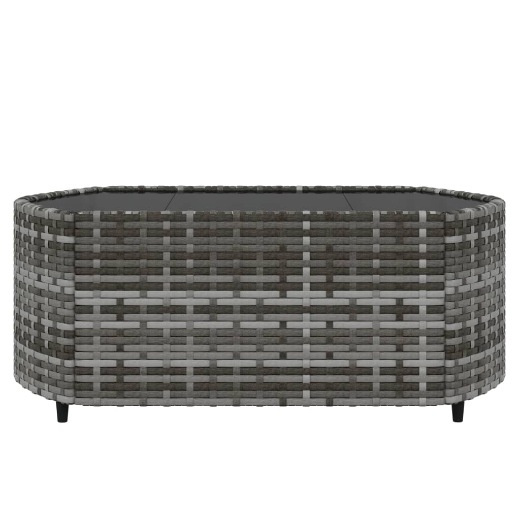 3-delige Loungeset met kussens poly rattan grijs