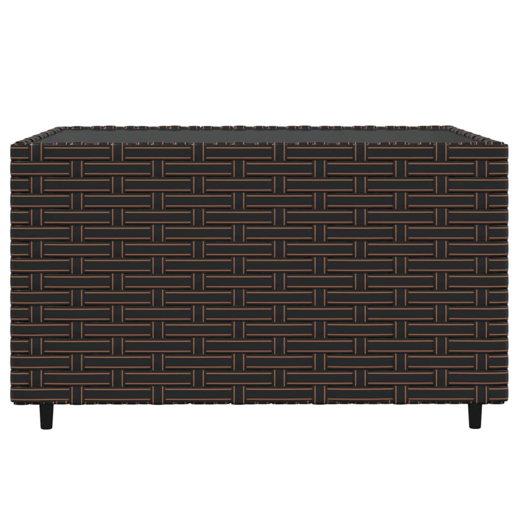 3-delige Loungeset met kussens poly rattan bruin