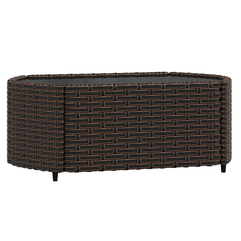 3-delige Loungeset met kussens poly rattan bruin