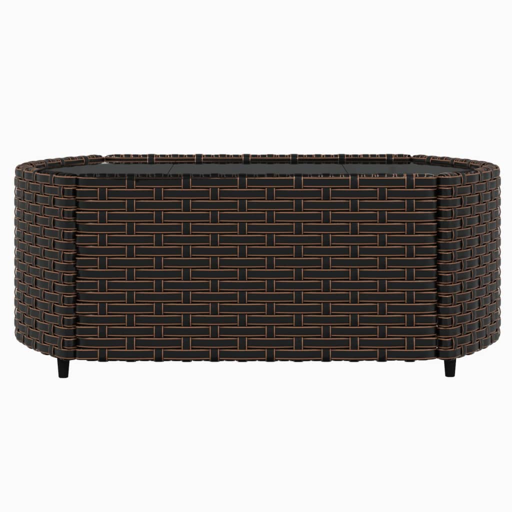 3-delige Loungeset met kussens poly rattan bruin