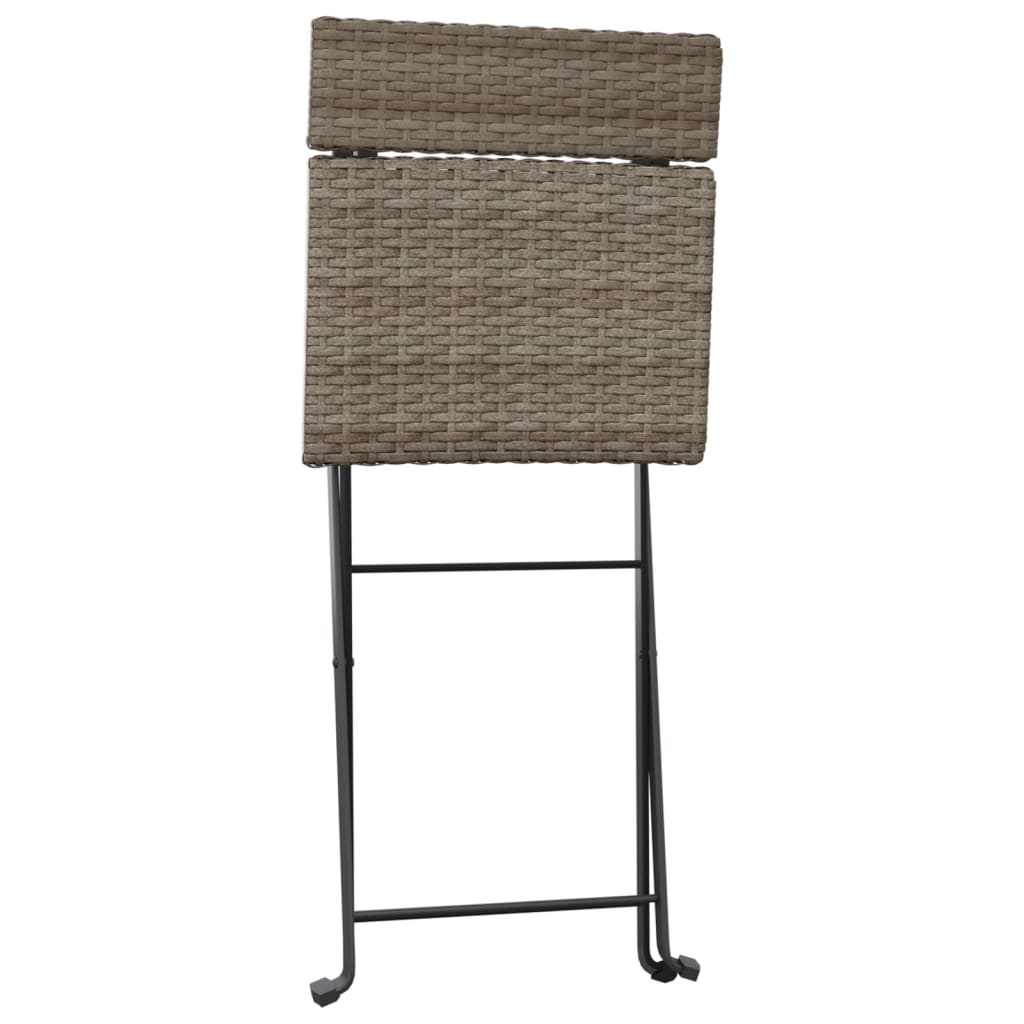 3-delige Bistroset inklapbaar poly rattan grijs