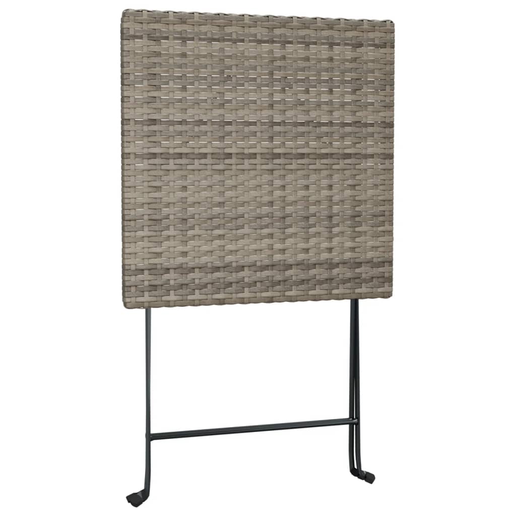 3-delige Bistroset inklapbaar poly rattan grijs