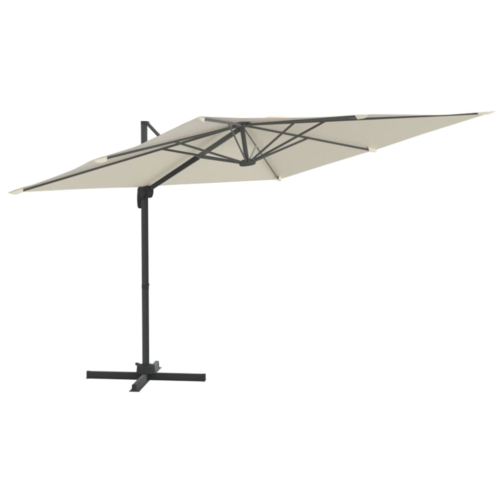 Zweefparasol met aluminium paal 300x300 cm zandwit