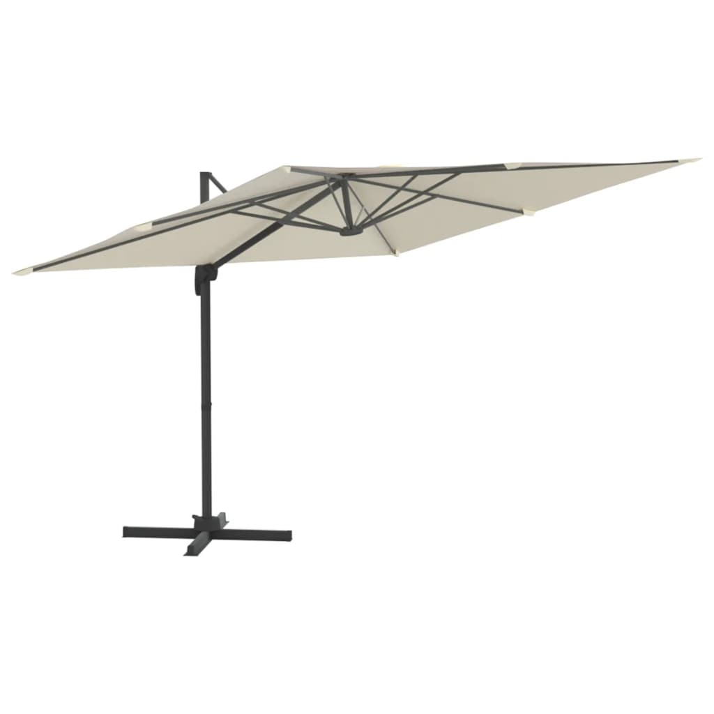 Zweefparasol met aluminium paal 400x300 cm zandwit