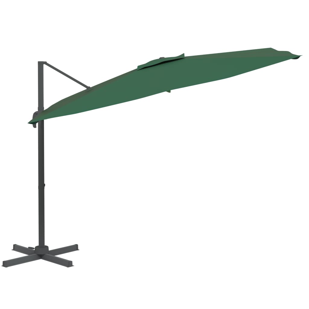 Zweefparasol met aluminium paal 300x300 cm groen