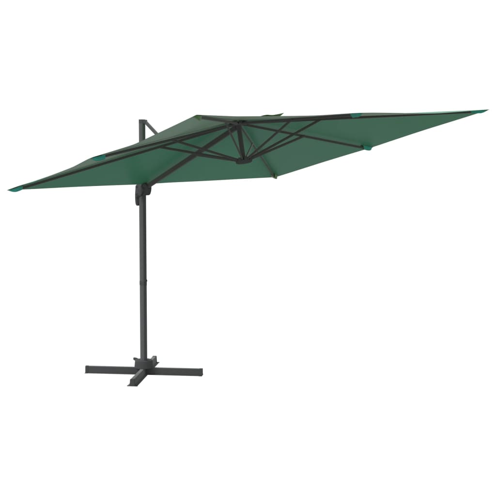 Zweefparasol met aluminium paal 400x300 cm groen