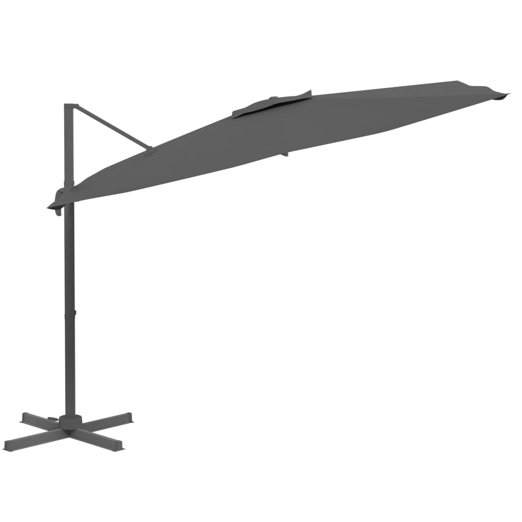 Zweefparasol met aluminium paal 300x300 cm antracietkleurig