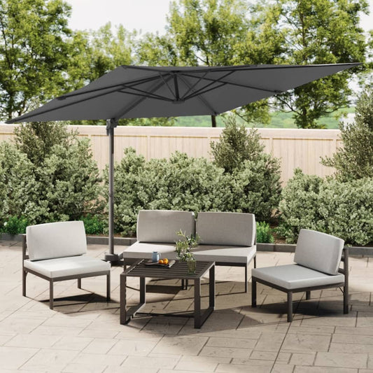 Zweefparasol met aluminium paal 300x300 cm antracietkleurig