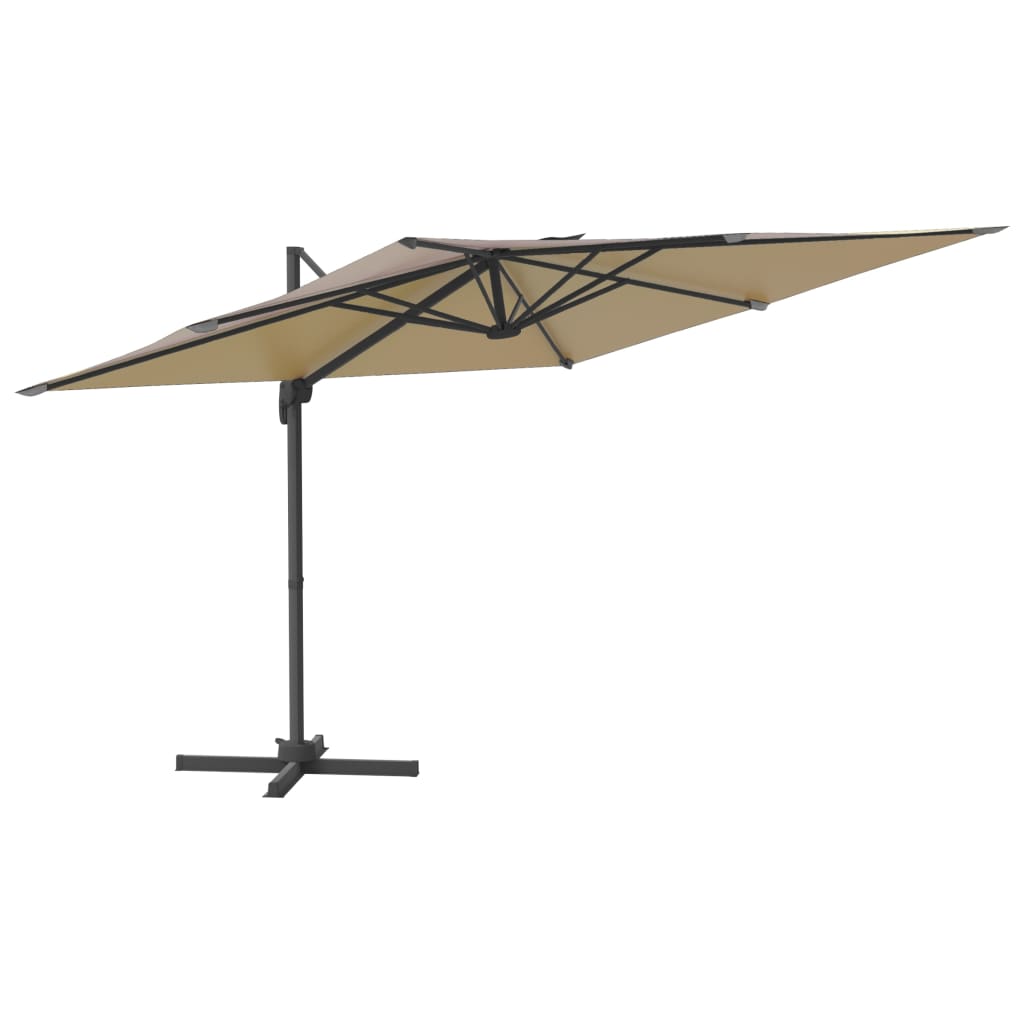 Zweefparasol met aluminium paal 300x300 cm taupe