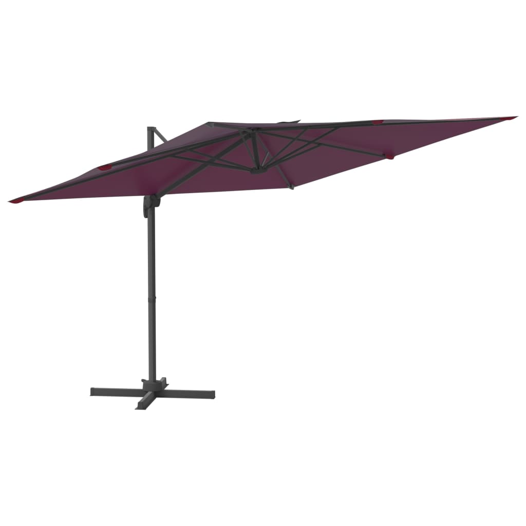 Zweefparasol met aluminium paal 400x300 cm bordeauxrood