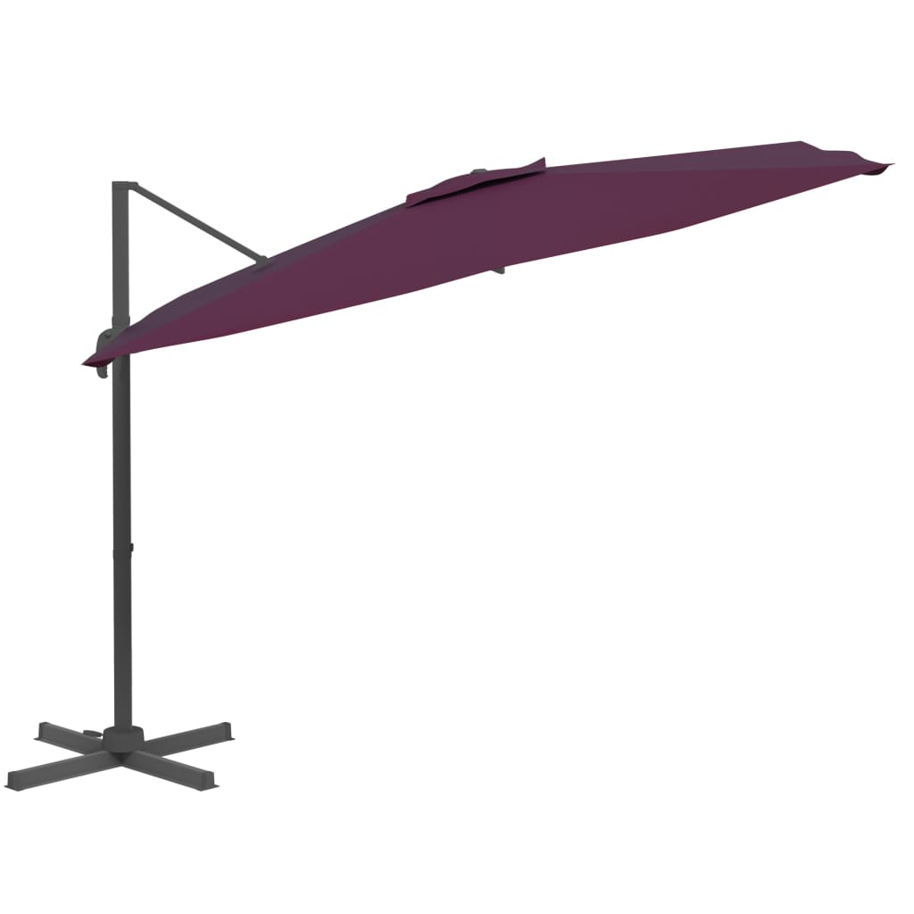 Zweefparasol met aluminium paal 400x300 cm bordeauxrood