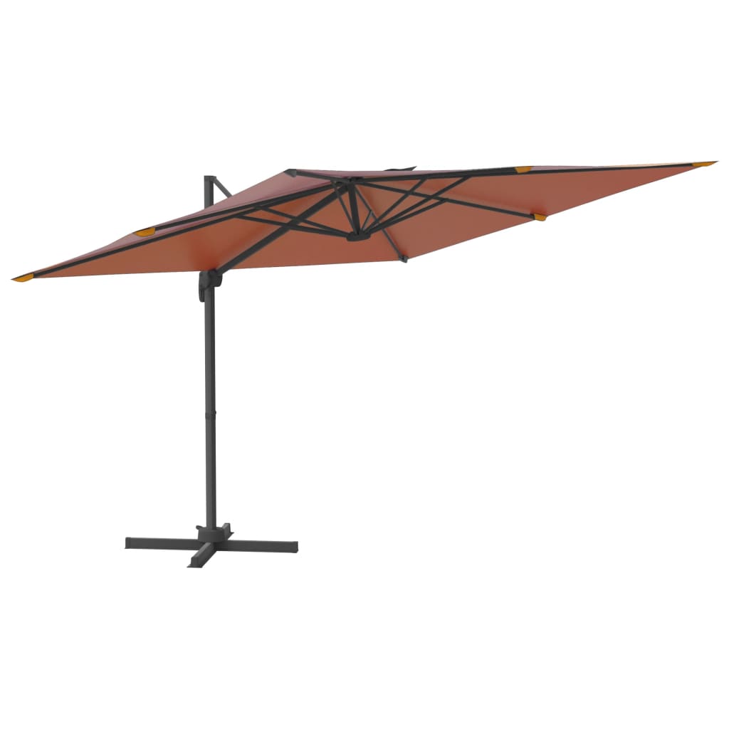 Zweefparasol met aluminium paal 300x300 cm terracottakleurig