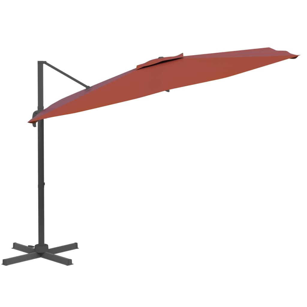 Zweefparasol met aluminium paal 300x300 cm terracottakleurig