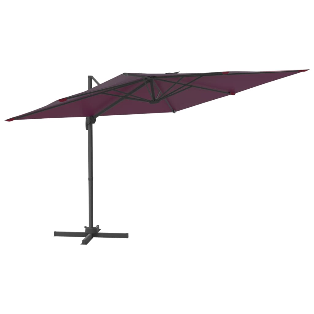 Zweefparasol met LED-verlichting 400x300 cm bordeauxrood