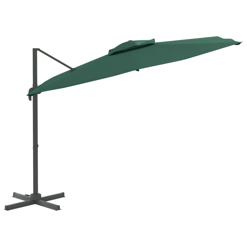 Zweefparasol met dubbel dak 300x300 cm groen