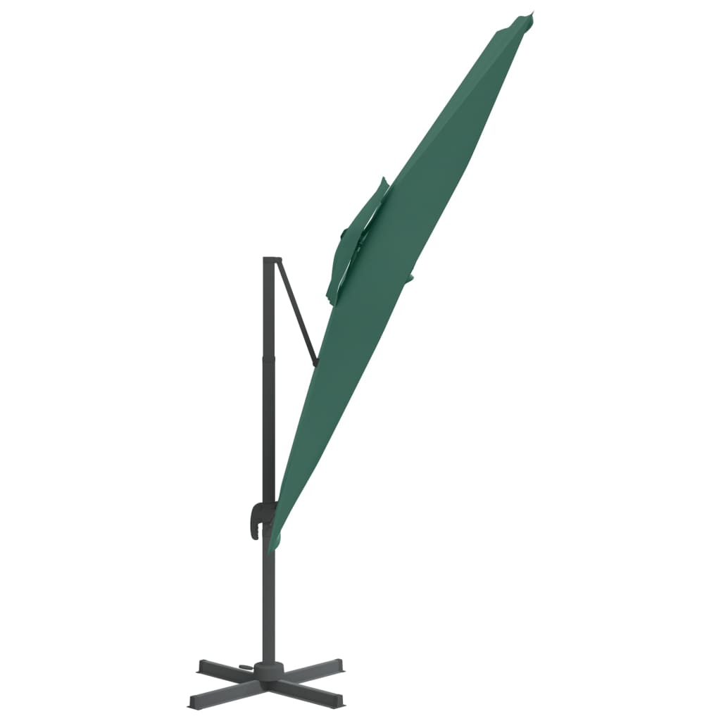 Zweefparasol met dubbel dak 300x300 cm groen