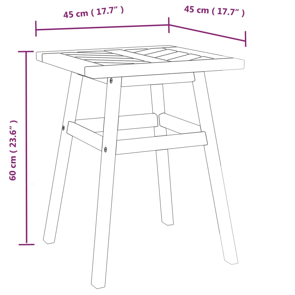 3-delige Loungeset massief acaciahout