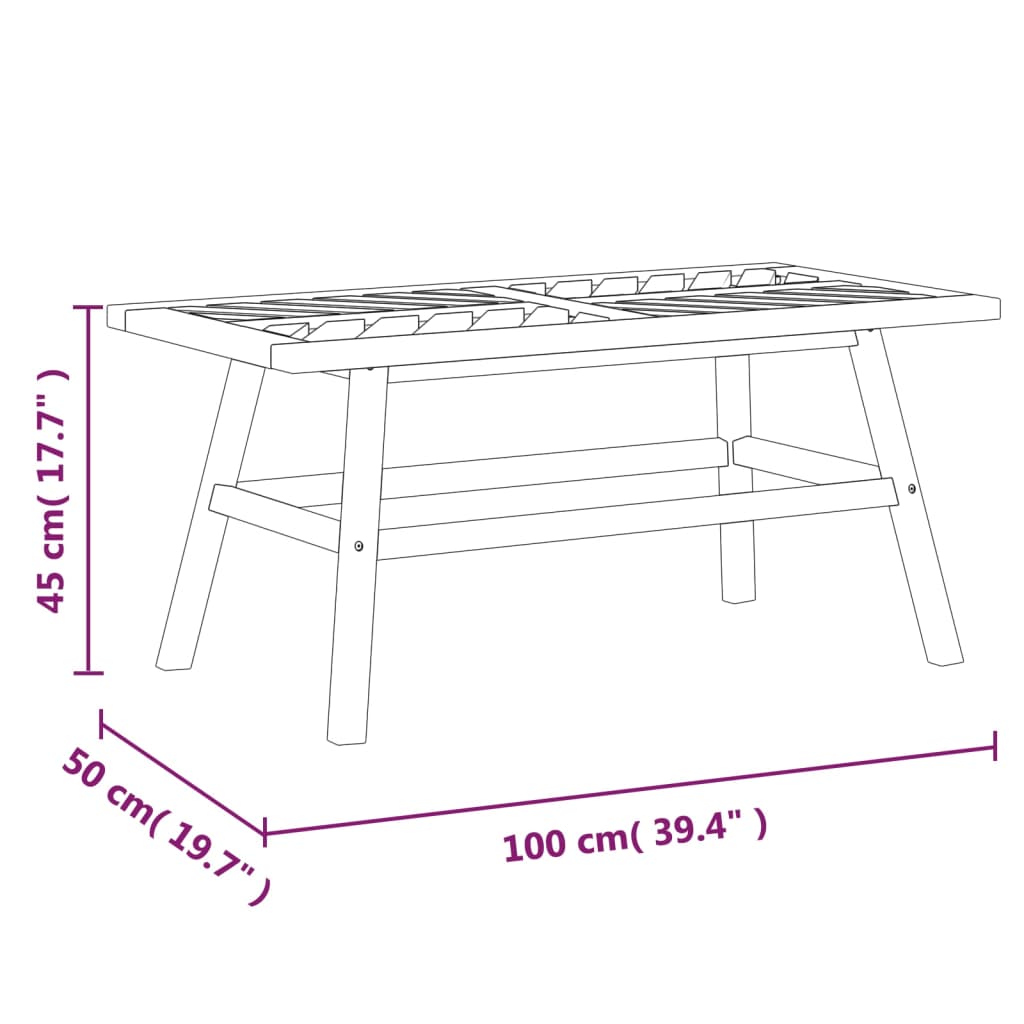 2-delige Loungeset massief acaciahout