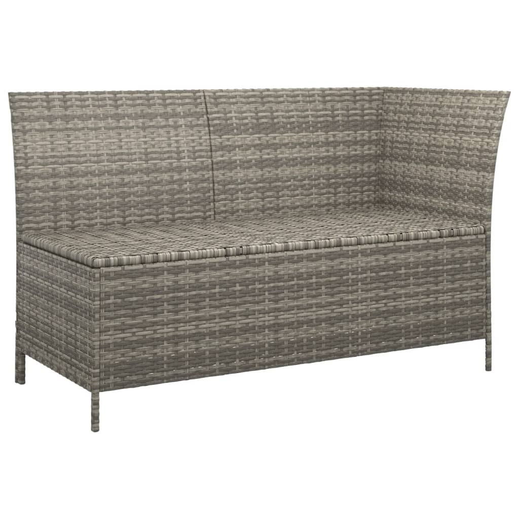 3-delige Loungeset met kussens poly rattan grijs