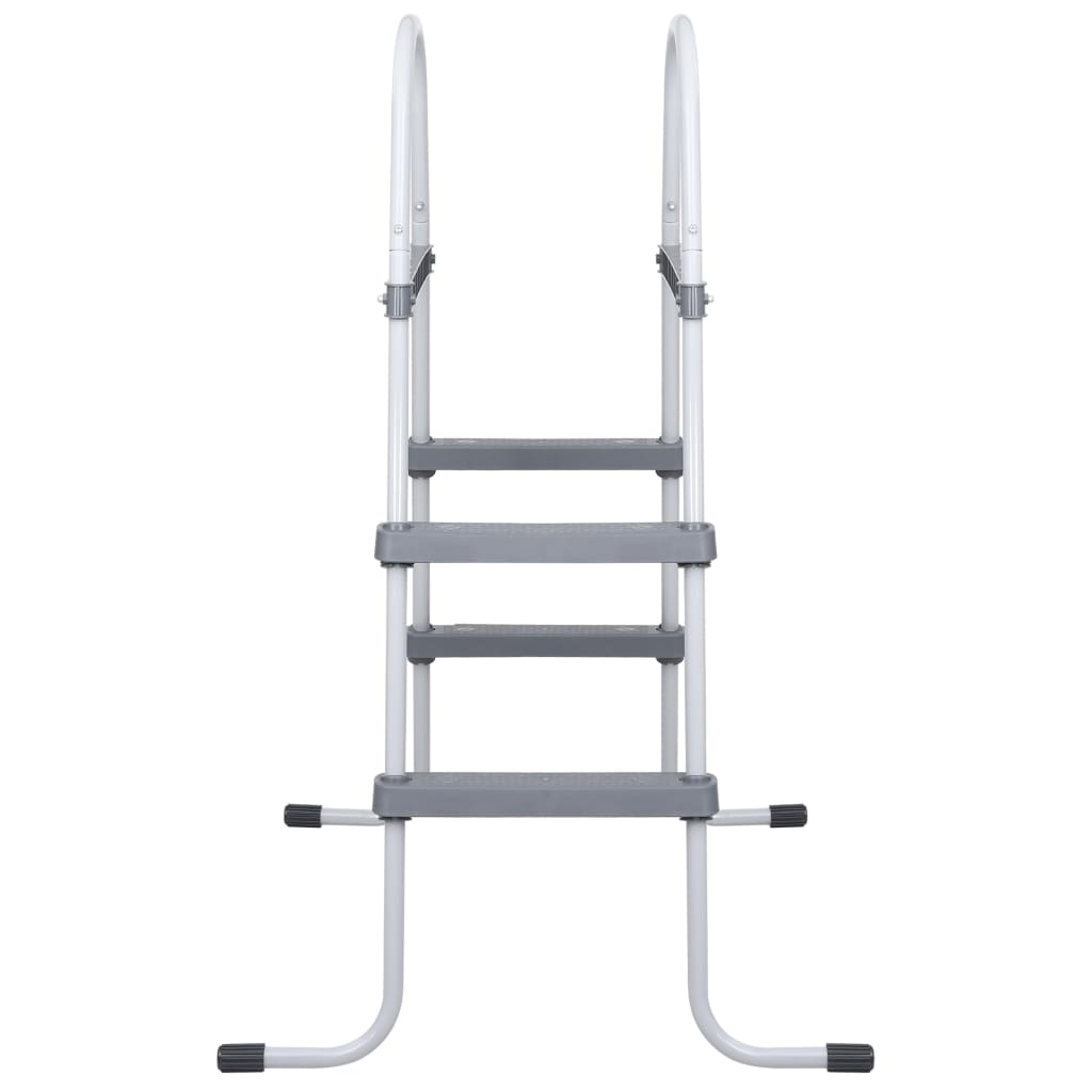 Zwembadladder 84 cm staal grijs