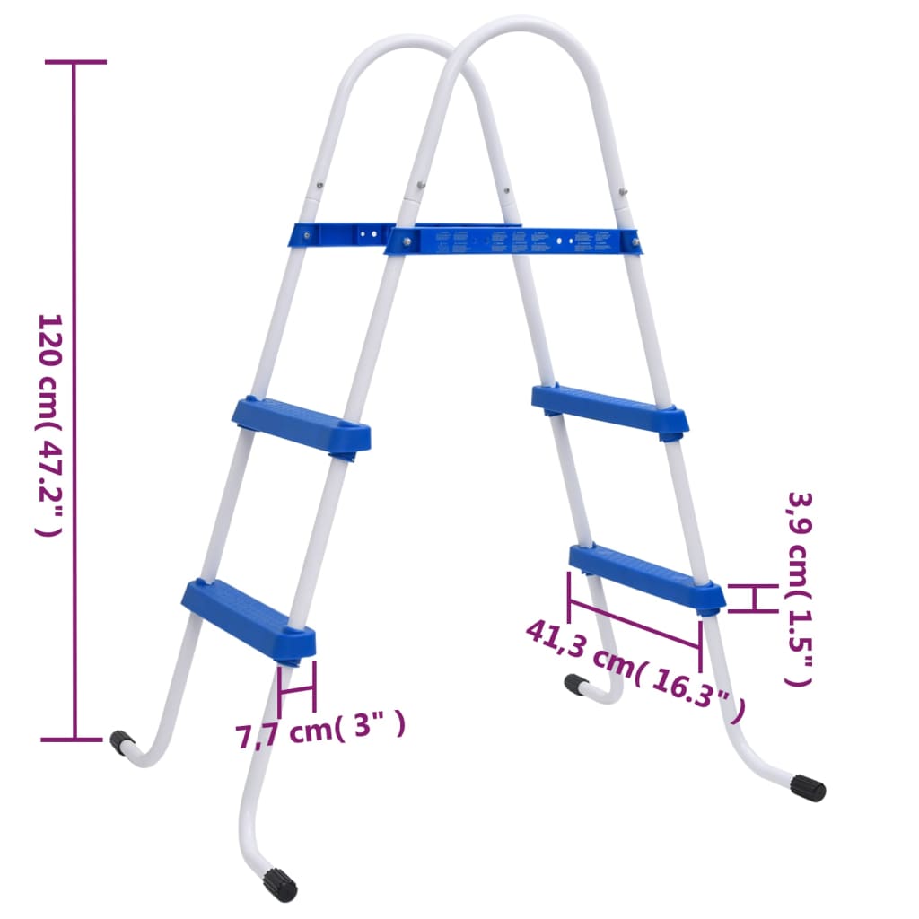 Zwembadladder 84 cm blauw en wit