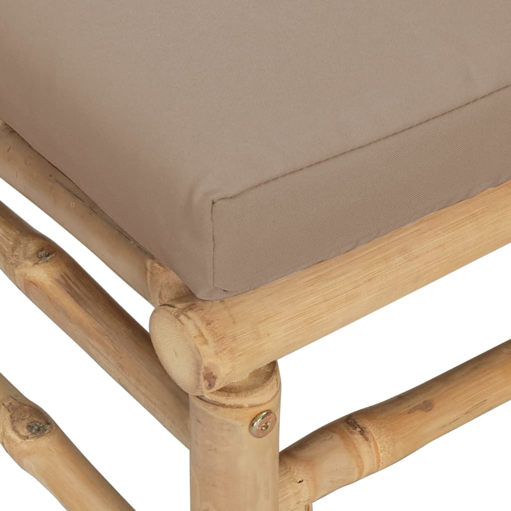 3-delige Loungeset met kussens bamboe taupe