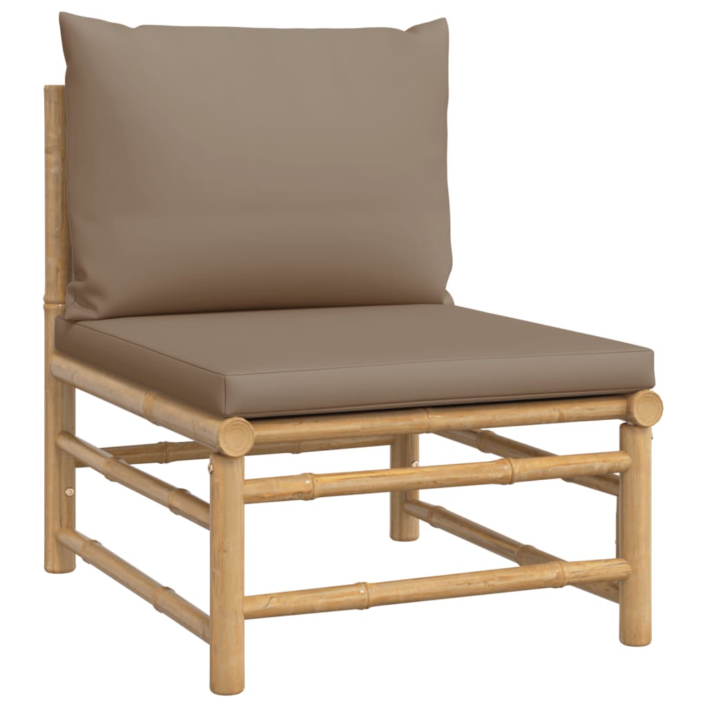 2-delige Loungeset met kussens bamboe taupe