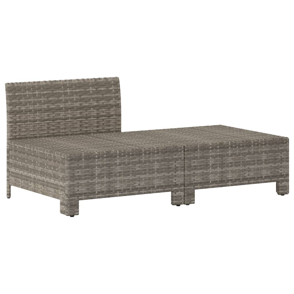 2-delige Loungeset met kussens poly rattan grijs