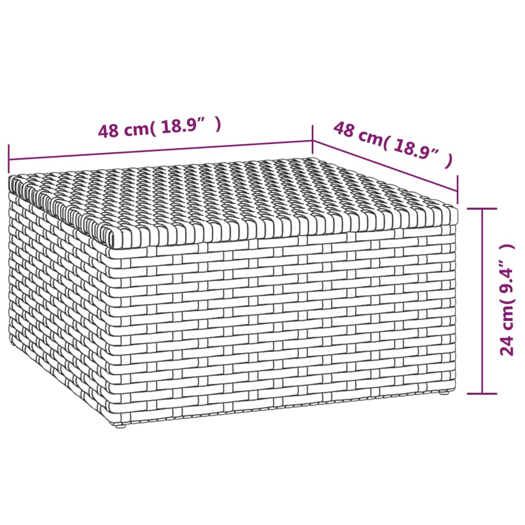 3-delige Loungeset met kussens poly rattan grijs