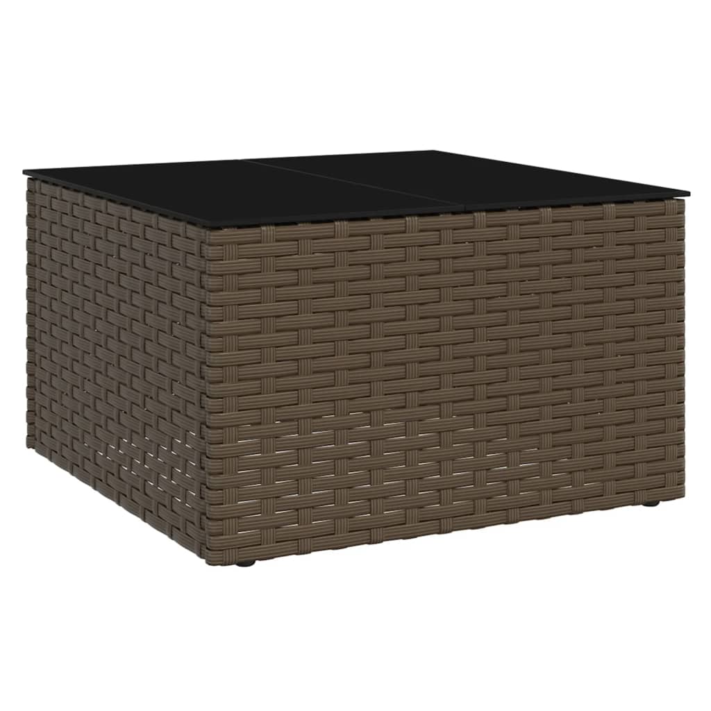 2-delige Loungeset met kussens poly rattan bruin