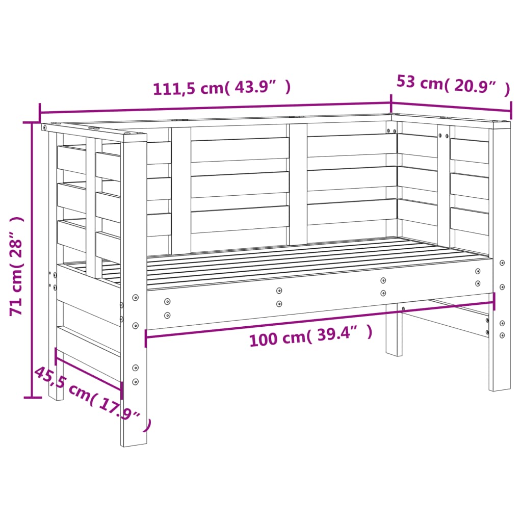 3-delige Loungeset massief grenenhout grijs