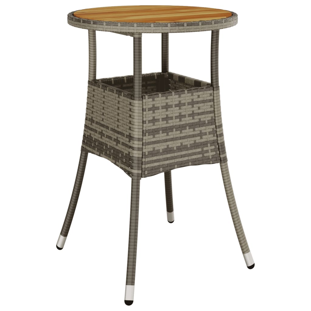 3-delige Bistroset met kussens poly rattan grijs