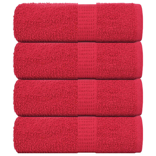 Zeepdoekjes 4 st 30x30 cm 360 g/m² 100% katoen rood