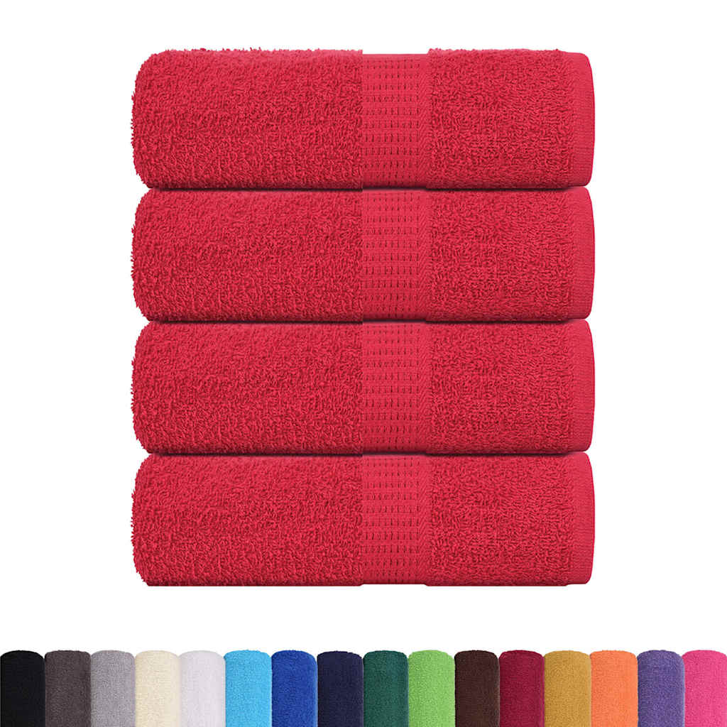 Zeepdoekjes 4 st 30x30 cm 360 g/m² 100% katoen rood