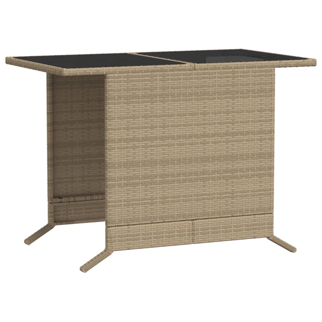 3-delige Bistroset met kussens poly rattan beige