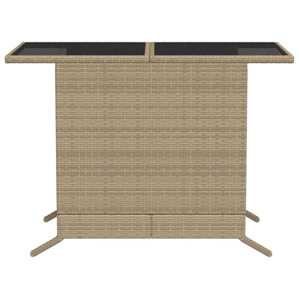 3-delige Bistroset met kussens poly rattan beige