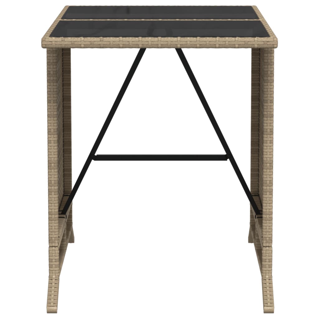 3-delige Bistroset met kussens poly rattan beige