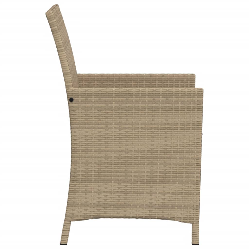 3-delige Bistroset met kussens poly rattan gemengd beige