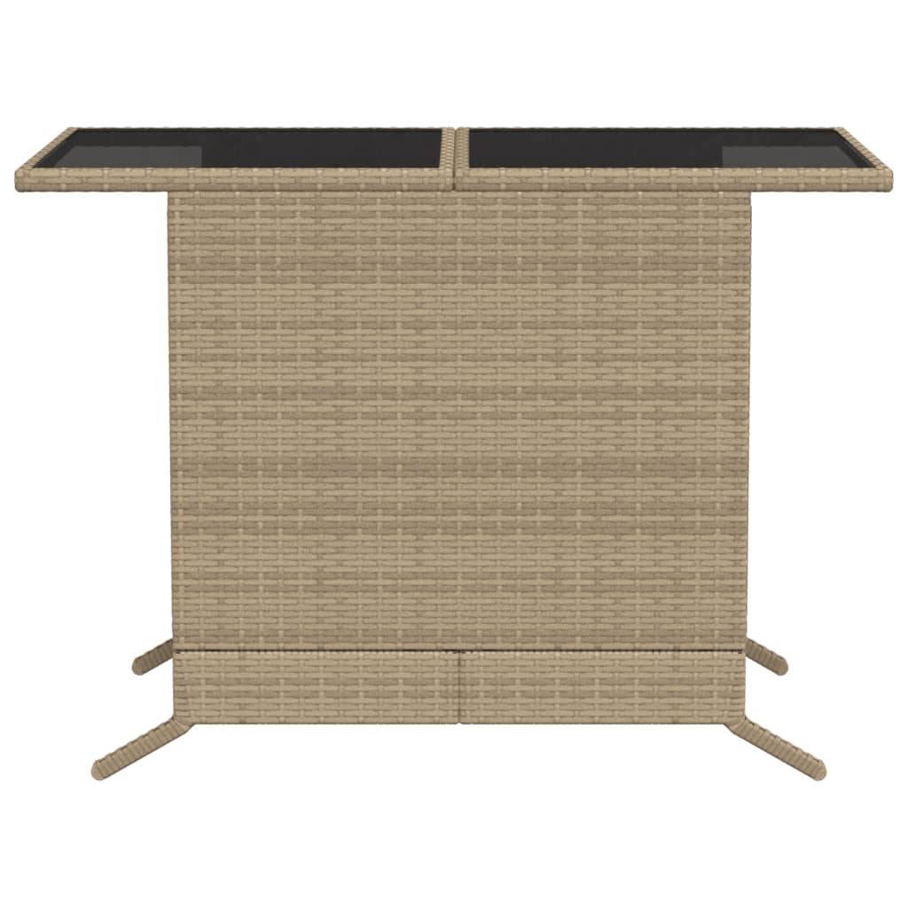 3-delige Bistroset met kussens poly rattan gemengd beige