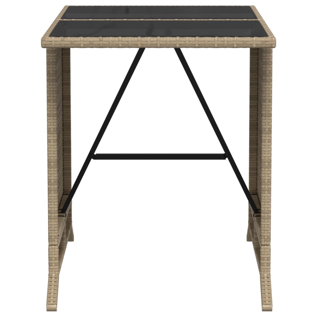 3-delige Bistroset met kussens poly rattan gemengd beige