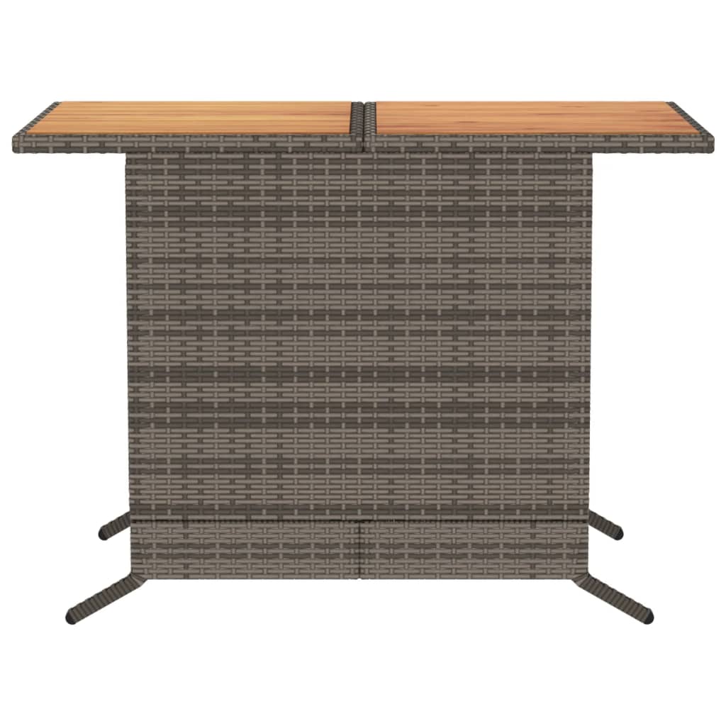 3-delige Bistroset met kussens poly rattan grijs