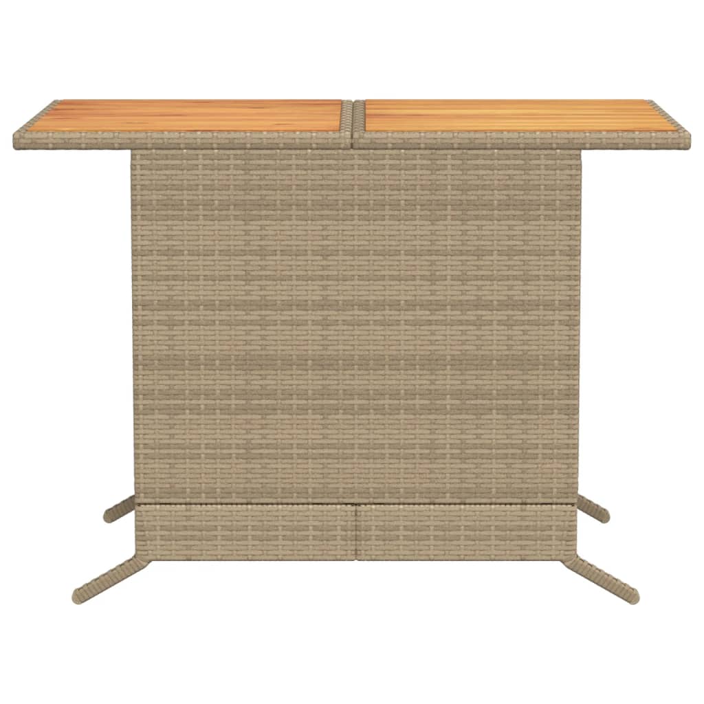 3-delige Bistroset met kussens poly rattan beige