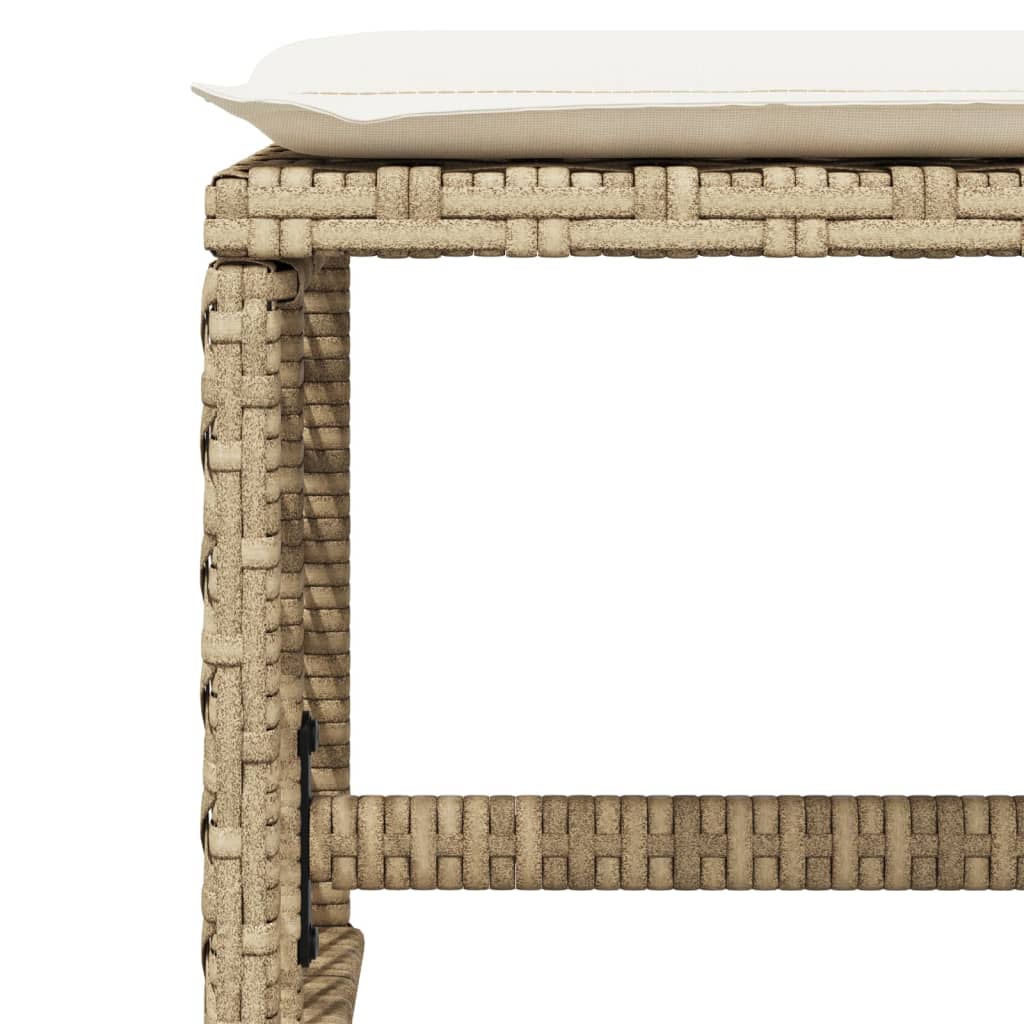 11-delige Tuinset met kussens poly rattan beige