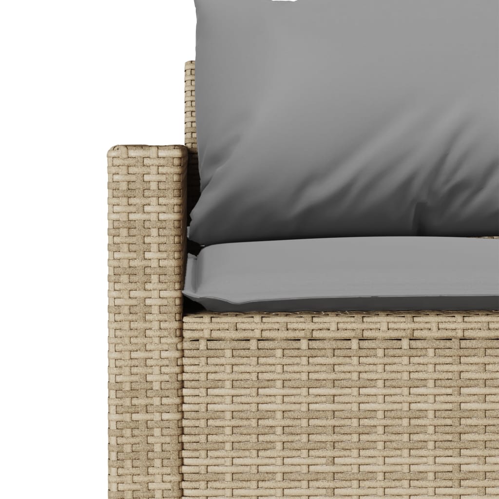 2-delige Tuinset met kussens poly rattan beige